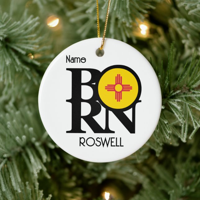 BORN Roswell New Mexico Ceramic Ornament (Tree)
