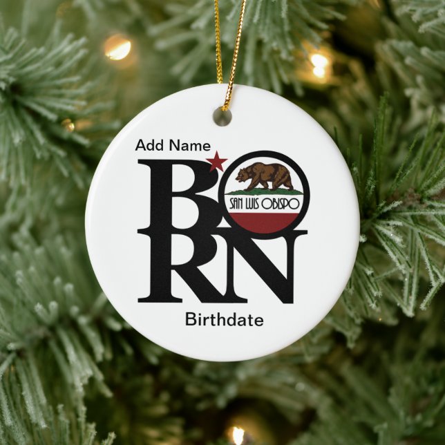 BORN San Luis Obispo  Ceramic Ornament (Tree)