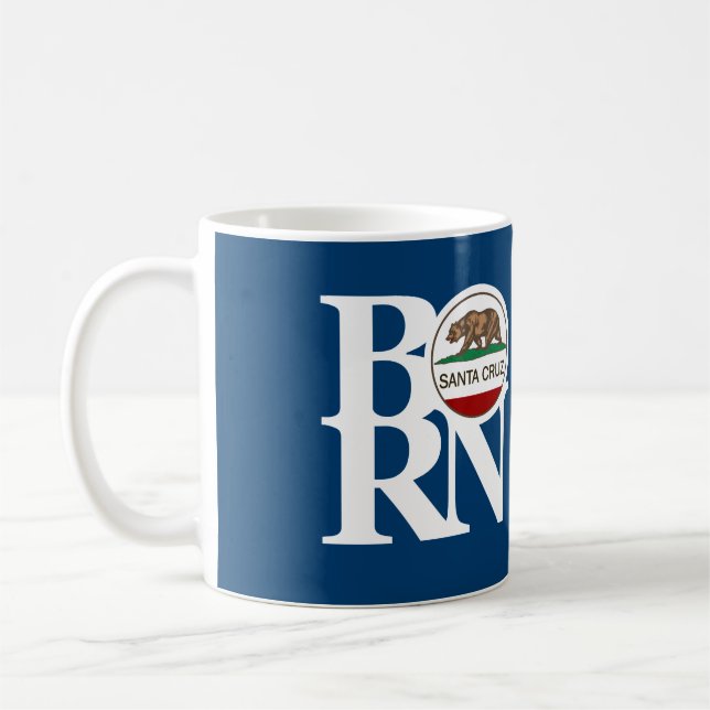 BORN Santa Cruz 11oz Blue Coffee Mug (Left)