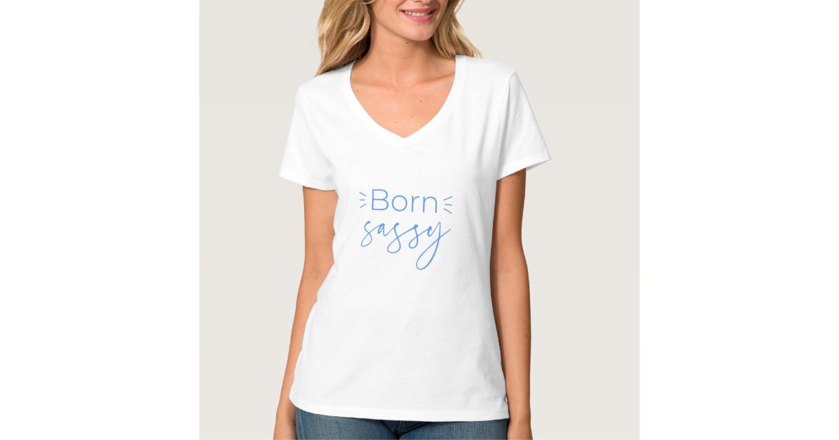 Born to Be Sassy Personalized Tropical Flower Graphic Tee