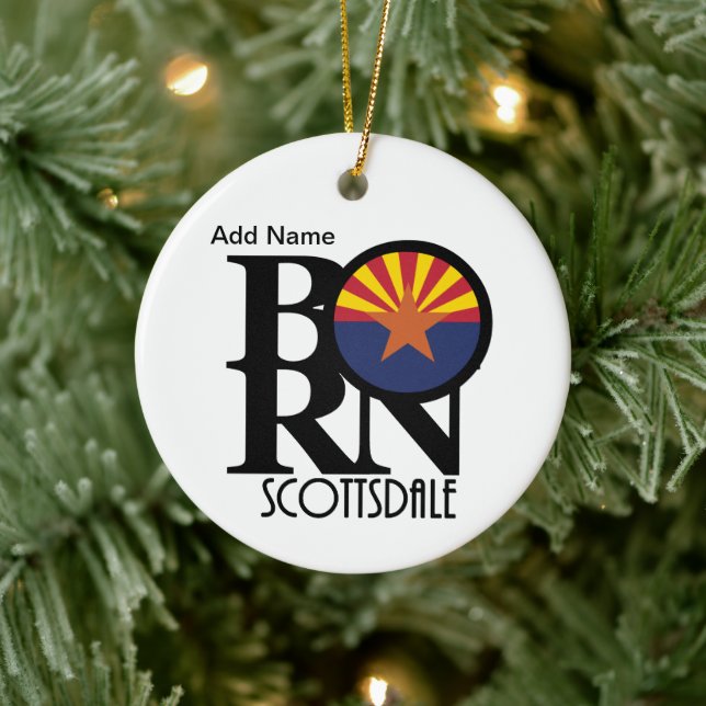 BORN Scottsdale Arizona  Ceramic Ornament (Tree)