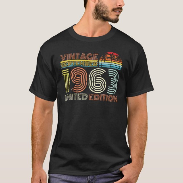 Born September 1963 Vintage Gift T-Shirt (Front)
