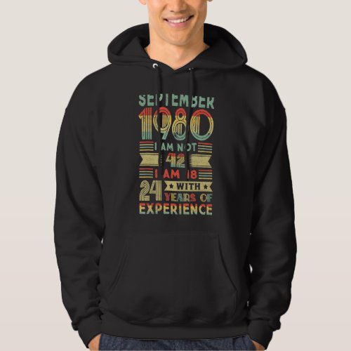 Born September 1980 42nd Birthday Made In 1980 42  Hoodie