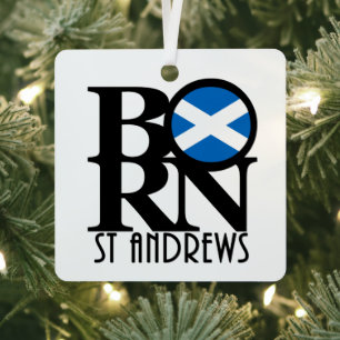 BORN St Andrews Scotland Metal Ornament