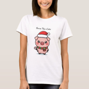 Born This Cute Cute Mini Pig Graphic T-Shirt
