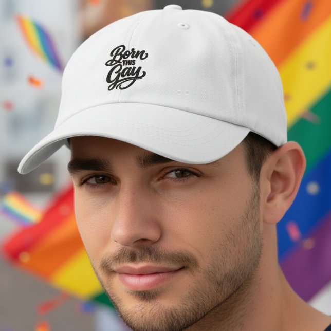 Born This Gay Pride Embroidered Baseball Cap (Born This Gay Pride Embroidered Baseball Cap
by Ricaso. Be your authentic self Ideal for pride month)