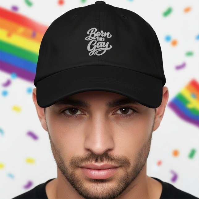 Born This Gay Pride Embroidered Baseball Cap (Born This Gay Pride Embroidered Baseball Cap
by Ricaso. Be your authentic self Ideal for pride month)