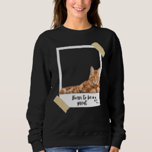 Born This Great Cute Orange Maine Coon Cat And Kit Sweatshirt