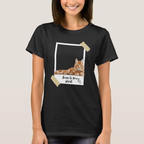 Born This Great Cute Orange Maine Coon Cat And Kit T_Shirt
