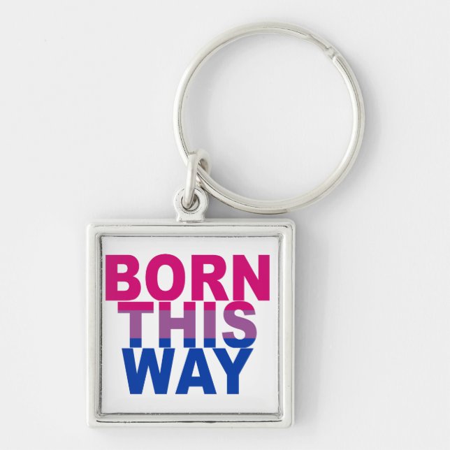 Born This Way Bi pride Keychain (Front)