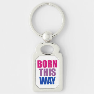 Born This Way Bisexual Bi Pride LGBTQ Keychain