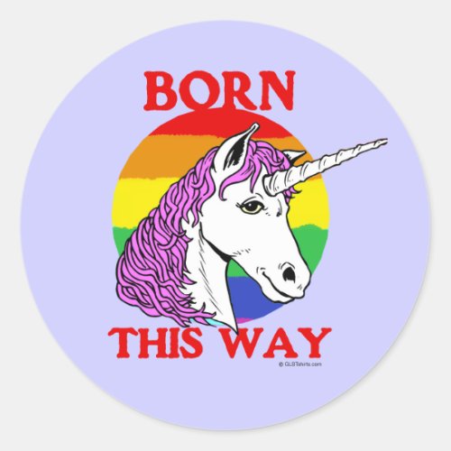 Born this way classic round sticker