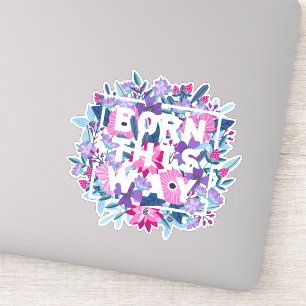 Born This Way Floral Bi Pride Sticker