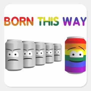 Born This Way LGBT Rainbow Stripe Square Sticker