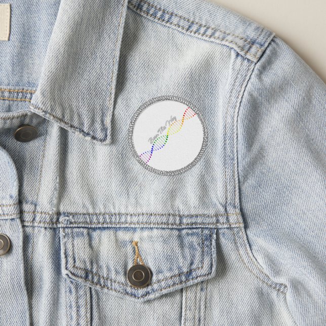 Born This Way LGBTQ Pride DNA Rainbow Equality  Patch (On Jacket)