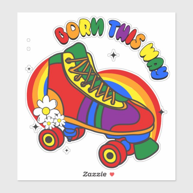 Born This Way Rainbow Skate Sticker (Sheet)