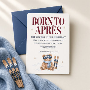 Born to Après Ski Teddy Bear Winter Invitation