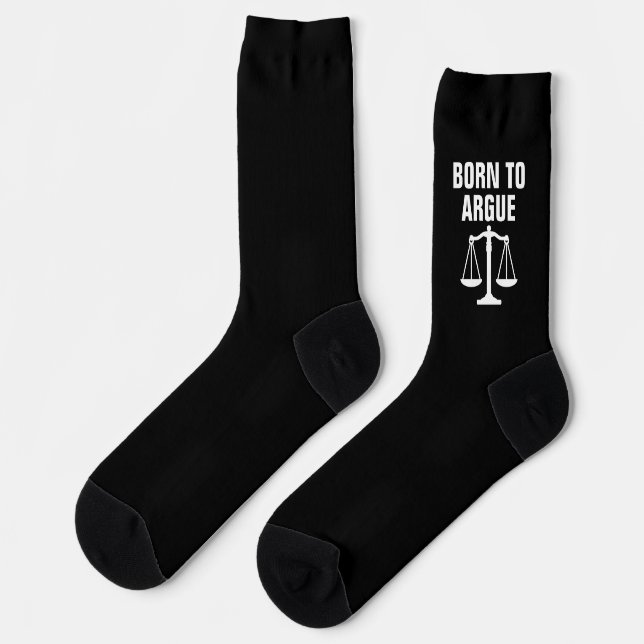 BORN TO ARGUE,Unique Attorney Gifts Socks (Left)
