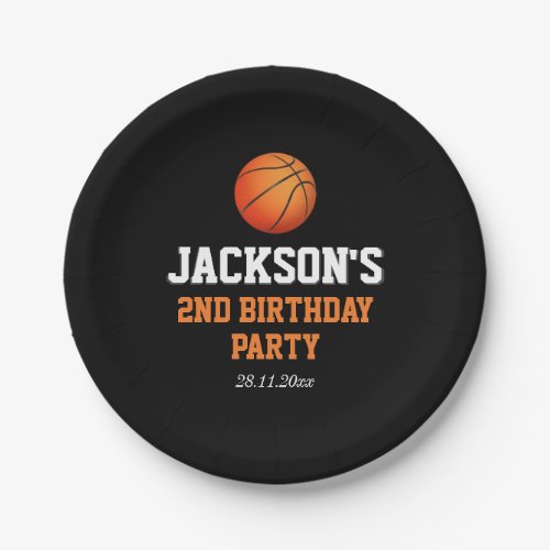 Born To Ball Basketball Themed Birthday Paper Plates