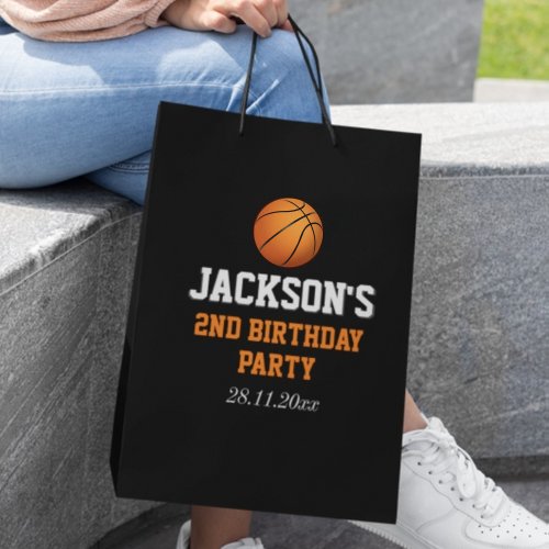 Born To Ball Basketball Themed Kids Birthday Medium Gift Bag