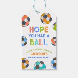 Born to Ball Soccer Birthday Party Thank You Favor Gift Tags