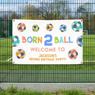 Born to Ball Soccer Birthday Party Welcome Banner