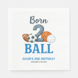 Born To Ball Sports Second Birthday  Napkins