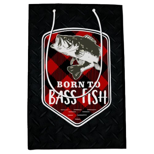 Born to Bass Fish Mens Baby Shower Fishing Medium Gift Bag