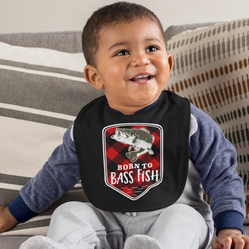 Born To Bass Fishing Cute Outdoors Sports Baby Bib