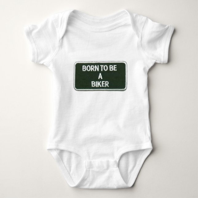 born to be a biker baby bodysuit (Front)