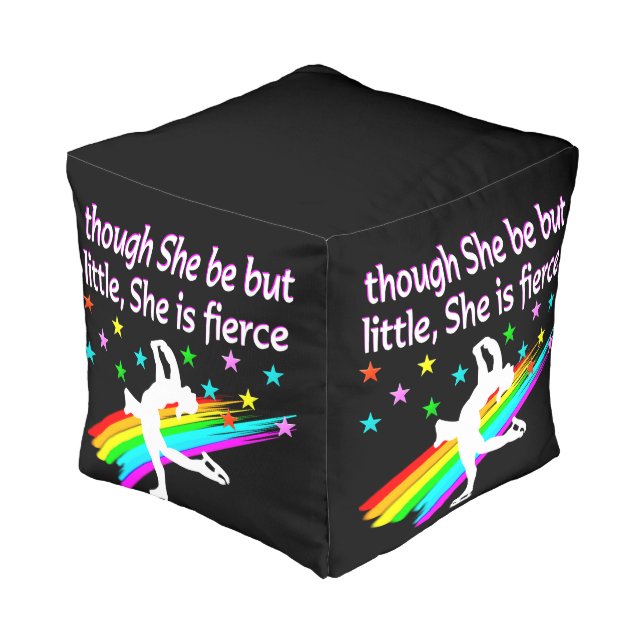 BORN TO BE A FIGURE SKATING CHAMPION POUF (Angled Front)