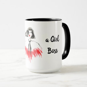 Born to Be a Girl Boss Red Ringer 15oz Mug