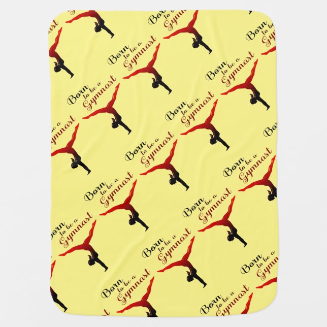 Born to be a Gymnast Baby Blanket (Front)