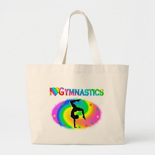BORN TO BE A GYMNAST CHAMPION LARGE TOTE BAG