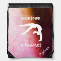 Born to be a Gymnast Rustic Drawstring Backpack