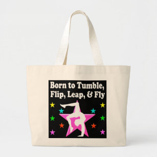 BORN TO BE A GYMNASTICS CHAMPION LARGE TOTE BAG