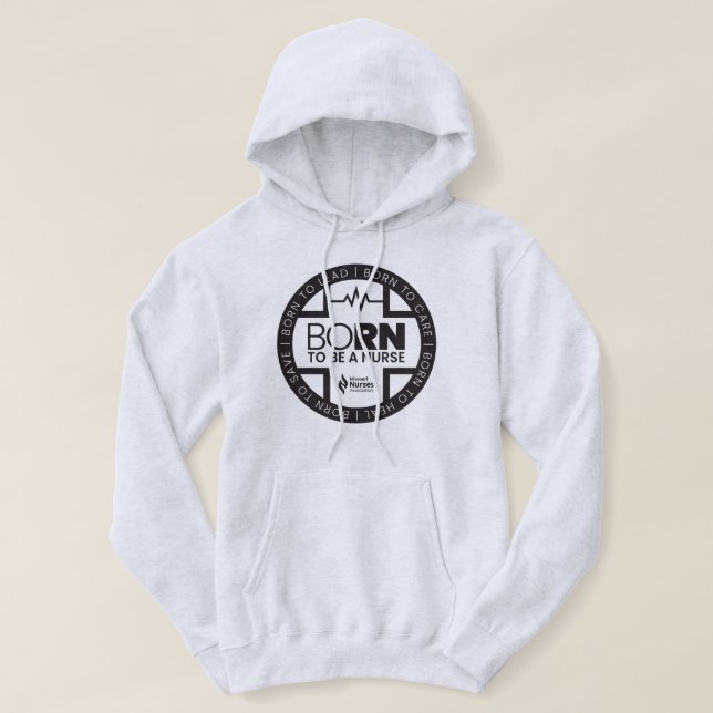 Born To Be A Nurse Light Colored Hoodie (Design Front)