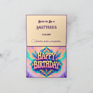 Born to be a Sagittarius for birthday Card