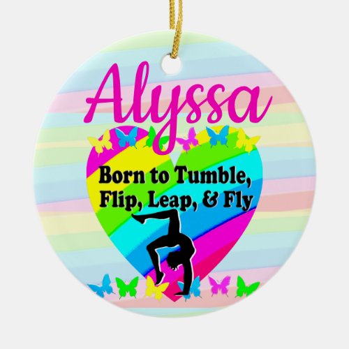 BORN TO BE A TUMBLING QUEEN CERAMIC ORNAMENT