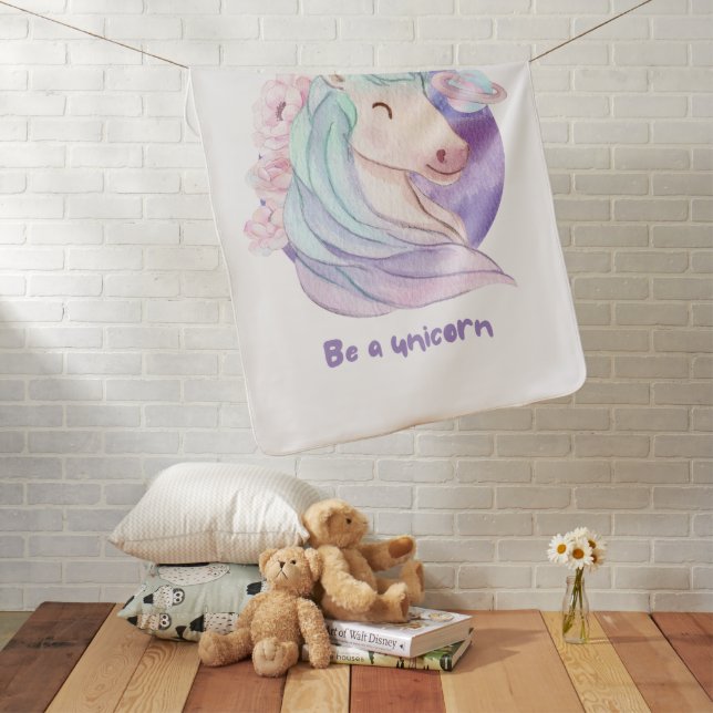 Born to Be a Unicorn Magical Fan Club    Baby Blanket (In Situ)