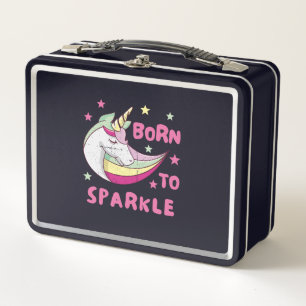 Born to Be a Unicorn Magical Sparkle    Metal Lunch Box