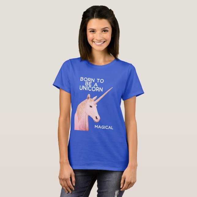 Born to Be a Unicorn Statue Head and Magical T-Shirt (Front Full)