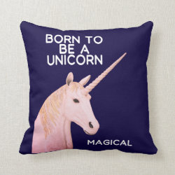 Born to Be a Unicorn Statue Head and Magical Throw Pillow