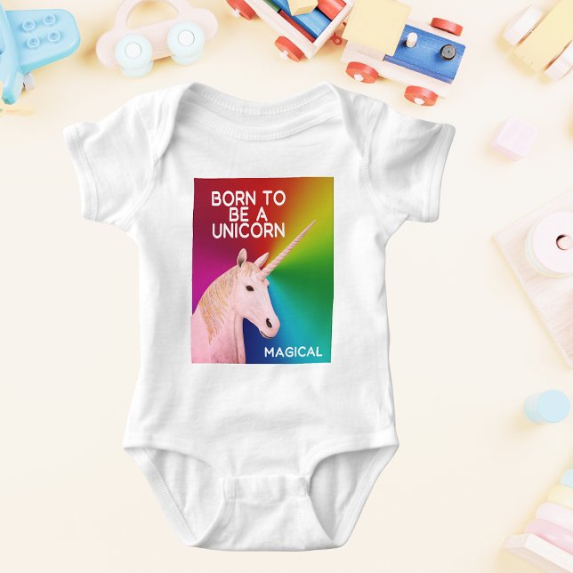 Born to Be a Unicorn Statue Head Magical Rainbow Baby Bodysuit (Born to Be a Unicorn Statue Head Magical Rainbow Baby Bodysuit)
