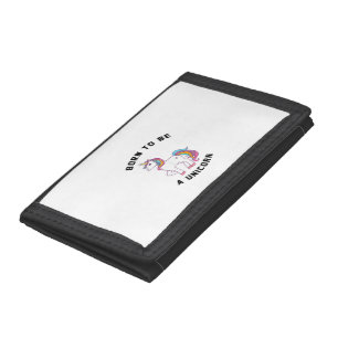 Born to Be A Unicorn T-Shirt_ Vintage Cute Lovely Tri-fold Wallet