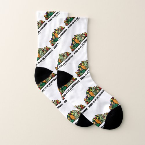 Born To Be An Herbivore Pile Of Vegetables Socks