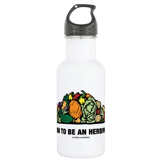 Born To Be An Herbivore (Pile Of Vegetables) Water Bottle