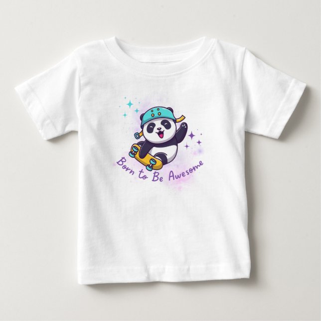 born to be awesome  design baby T-Shirt (Front)