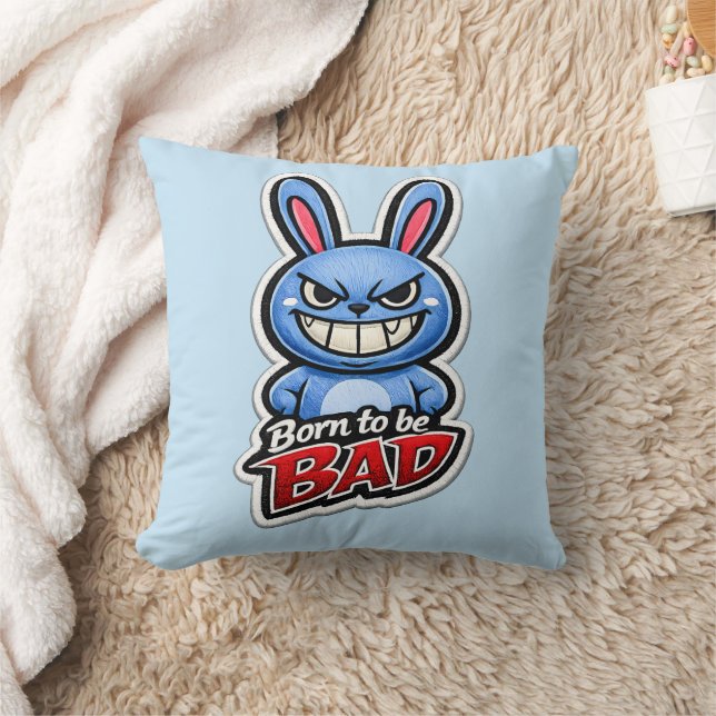 🐰😈 “Born to Be Bad” Pillow 💥🛋️ (Blanket)
