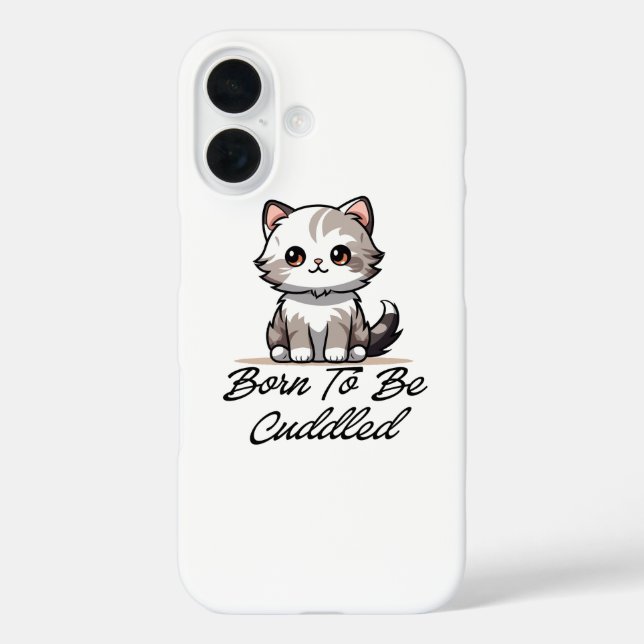 "Born To Be Cuddled Cute Cat iPhone Case" Case-Mate iPhone Case (Back)
